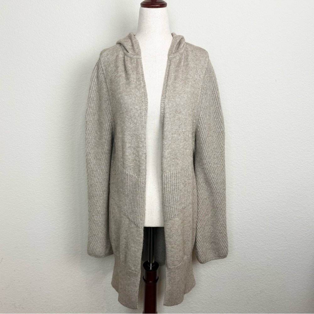 Modern Citizen Beige Hooded Long Cardigan